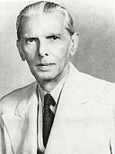 Quaid-e-azam ali jinnah with flag of pakistan 